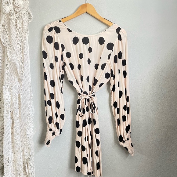NWT KIVARI | Rammy Polka Dot Babydoll Mini Dress - Picture 5 of 9